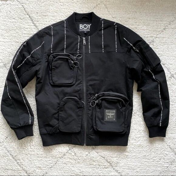 BOY LONDON Boy Utility Bomber Jacket Black Size M - Picture 2 of 12